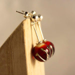 Pendientes esfera rojo presión - Imagen 2