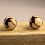 Pendientes botón cebra grandes