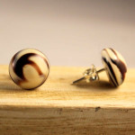 Pendientes botón cebra grandes - Imagen 4