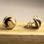 Pendientes botón cebra grandes - Imagen 2