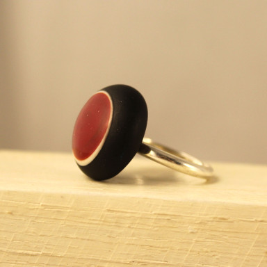 Anillo de la colección Seidi con plata de ley y vidrio de murano imagen 2