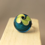 Anillo de la colección flor con plata de ley y vidrio de murano