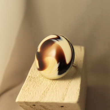 Pendiente de la colección cebra con plata de ley y vidrio de murano