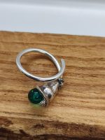 Añillo de Plata de Ley y vidrio de Murano color verde imagen 4
